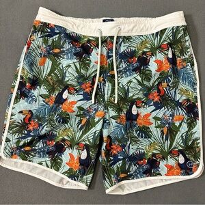 Johnnie O Toucan Swim Trunks Mens Large